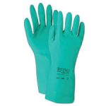 Nitrile Industrial Gloves, Green,Medium(12x12pairs)