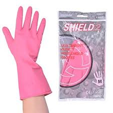 Rubber Gloves Pink (Large) (12x12Pairs)