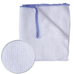 Stockinette Cloths (14"x12") White With Blue Edge (10)