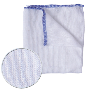Stockinette Cloths (14Inchx12Inch) White With Blue Edge (10)