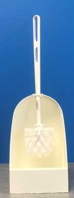 Toilet Brush and Semi Closed Holder White Plastic (12)