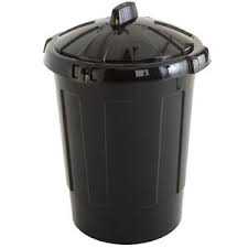 Polypropylene Dustbin + Lid, 80ltr. Black.