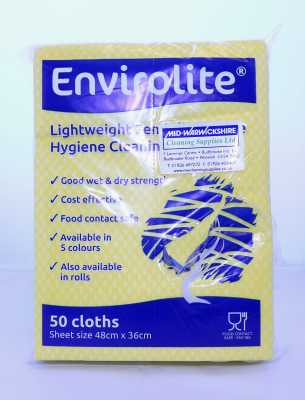 Lightweight Cleaning Cloths Yellow (48cm x 36cm) (50)